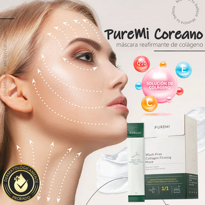 (Yan's) Nueva mascarilla reafirmante de colágeno PuriMe Coreano con masajeador facial iónico